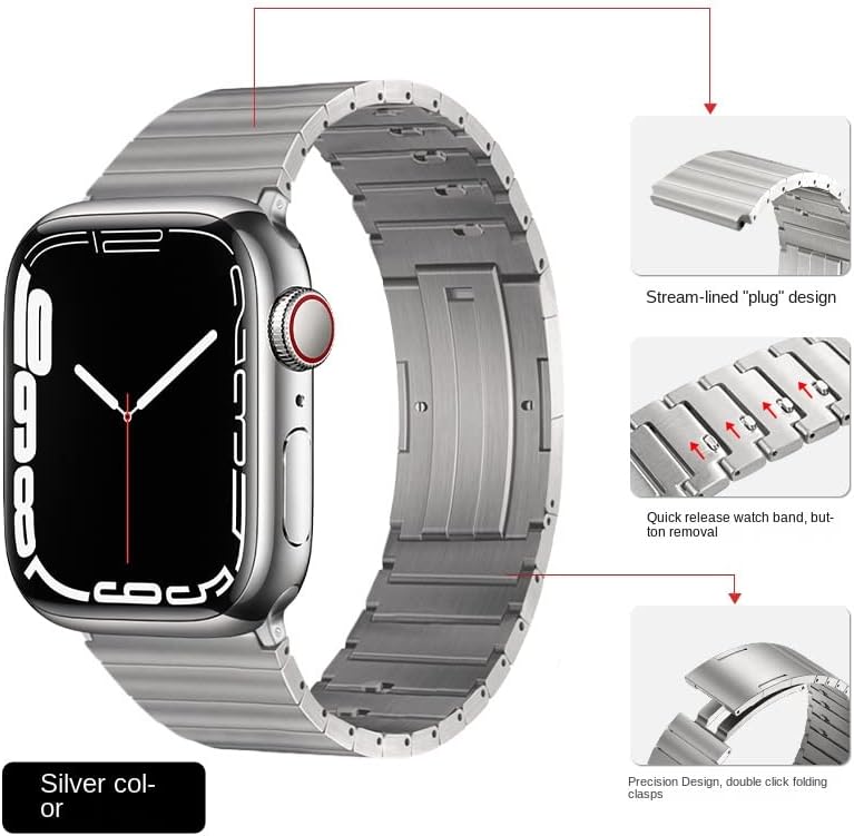 Danmus Titanium Band kompatibilan za Apple Watch Ultra Band 49 mm titanij metalni remen sa zakrivljenom kopčom kompatibilnom za Apple