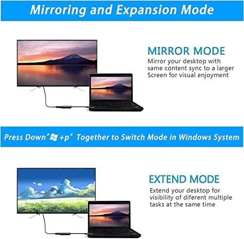 USB TO HDMI adapter za više monitora 1080p Kompatibilno s Windows XP/7/8/10 （Black）