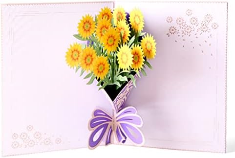 Uživajte u Pop up kartici Suncoret Buket, kartica za Dan majki, cvjetna karta, 3D kartica, čestitka za obljetnicu, čestitka, rođendanska