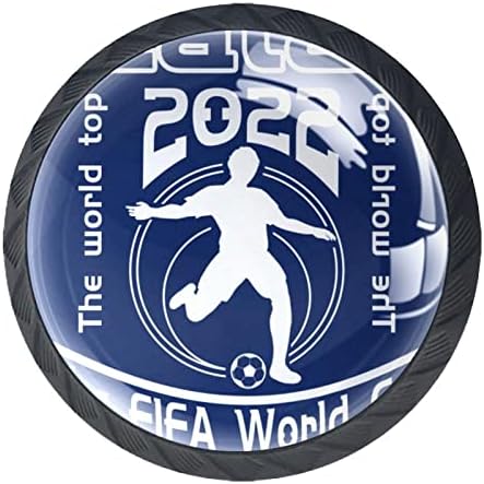 Kraido 2022 Odlučujući ladica za uzorke Svjetskog šalice ruči 4 komada okrugli gumb za ormariće s vijcima pogodnim za kućni ured kupaonice