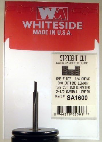 Bitovi Whiteside usmjerivača SA1600 o-flute s ravnim bit s čvrstim karbidom 1/8-inčni promjer rezanja i duljine rezanja 3/8 inča