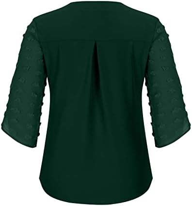 Lime Green Juniors Vneck Spandex Tops Casual Bluus Camisole majice Kratke 1/2 rukava Slimming Tunika Jacquard Basic Tops SV L L