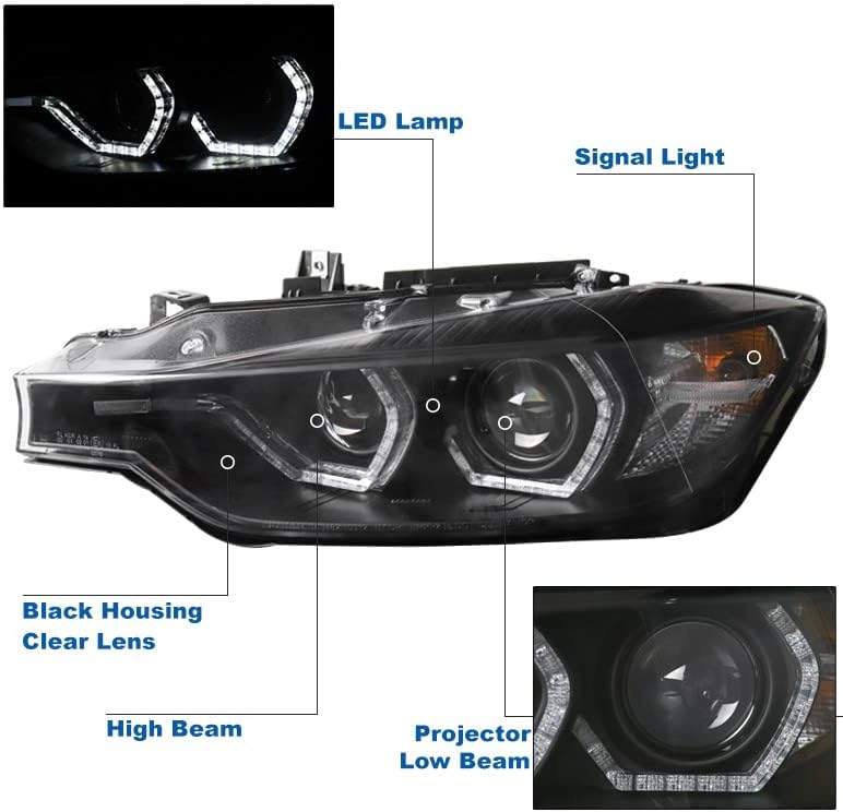 LED prednja svjetla projektora u crnoj boji sa 6,25-inčnom bijelom LED lampicom za 2012-2015.