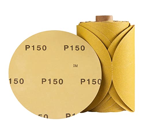 100 pcs 6 inča 150 grit PSA brusnog papira Okrugli brusni diskovi aluminij oksid da brusni diskovi s ljepljivim leđima Self Stick Pješčasti