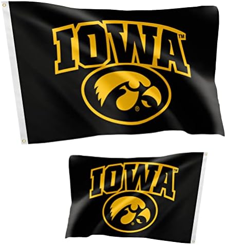 University of Iowa Flags dvostrani natpisi Hawkeyes poliester zatvoreni vanjski 3x5