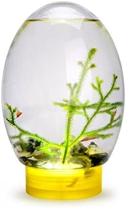 Mini akvarij za ribe u zatvorenom vodenom ekosustavu Stolni akvarij s LED rotirajućom žutom bazom mini akvarij za ribe