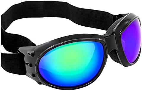 2 para Global Vision Eliminator podstavljene naočale za jahanje motocikla crna s zelenim i crvenim zrcalnim lećama