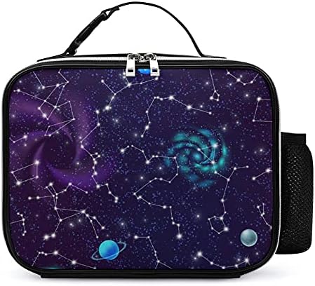 Kozmički Zodijak zviježđa galaksije planeta torba za ručak odvojiva kožna ručka kutija držač za pripremu obroka višekratna upotreba