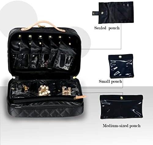 Velika torbica za nakit ženska putna torba za organizatore velikog kapaciteta s odvojivom ogrlicom, naušnicama, prstenom, navlakama