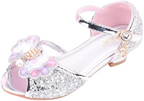 Dječje cipele s dijamantskim sjajnim sandalama Princess Cipele Bow Visoke potpetice Show Princess Shoes za djevojčice