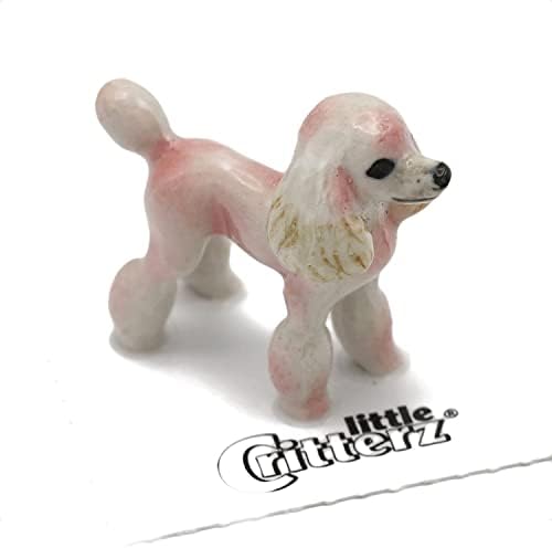 Little Critterz Dog -Pink Pudle - Dekoracija uređenja kuće za rođendan Poklon Minijaturna porculanska figurica