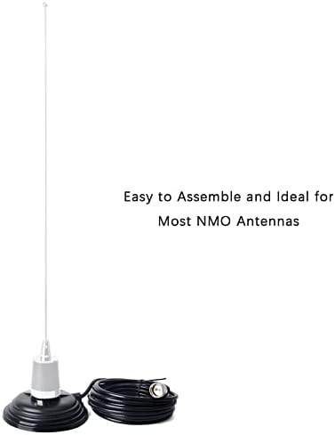 TWAYRDIO NMO ANTENNA BOUNT, 4,3in NMO magnetska nosača sa 16,4 ft niskog gubitka RG58 koaksijalni kabel PL259 utikač za VHF UHF HF