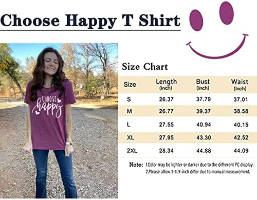 Grafičke majice za žene odaberite košulje za tiskanje sretnih slova Smiješno ljubavno srce žene majica inspirativni vrhovi kratkih