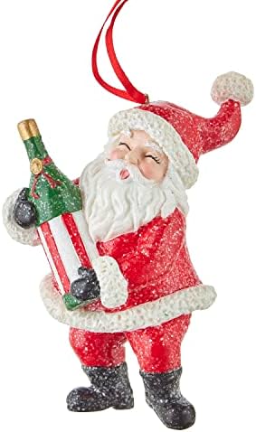 Djeda šampanjca tost božićni ukras figurice 4.75 Objektivni ukras božićnog drvca