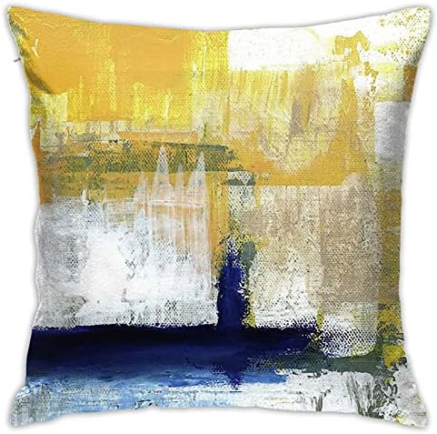 Esff plava i žuta apstraktna umjetnička kvadratna jastuka za zatvaranje jastuka
