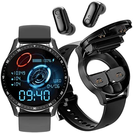 Byikun Smart Watch s ušima, sportski fitness sat s bežičnim slušalicama, 2 u 1 legura Shell Ultrathin Smart Watch za iOS i Android,