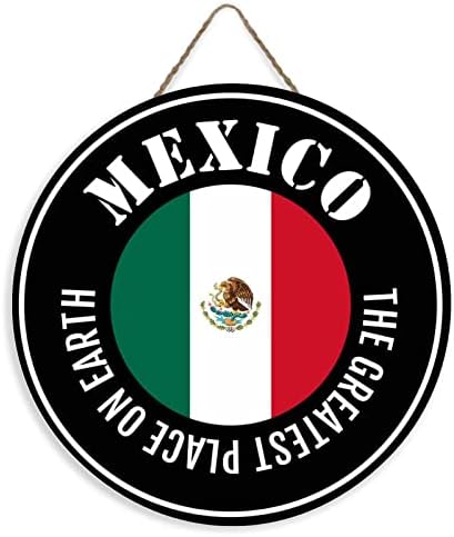 Augwed Najveće mjesto na zemlji Meksiko dobrodošli drveni natpis Meksiko zastave Uredna vrata Uredna vrata za vješalice za zidna vrata