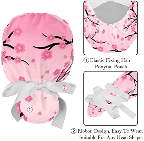 Breskva cvjetna cvijeta ružičasta radna kapa s podesivim zvjezdanim poklopcem glave buffant šešir