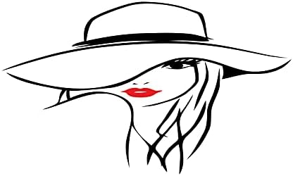 Ambasonne usne Keramički držač četkice za zube, minimalistička hdranska duga kosa djevojka koja nosi veliki disketni šešir, dekorativni