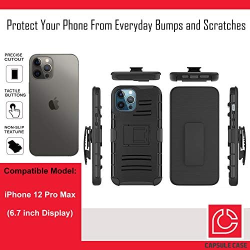 OHIYA CASE Kompatibilno s iPhoneom 12 Pro Max [Vojnička zaštita zaštitna zaštita od šoka od teških staza za zaštitni kolač za zaštitni