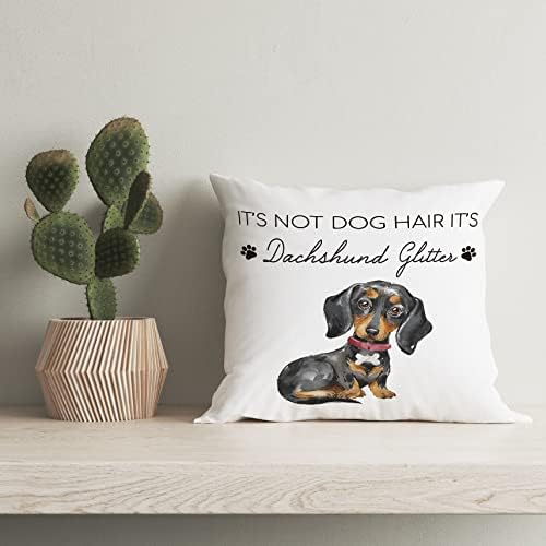Hiwx to nije pseća kosa, to je jazavska jastuka za jastuk za bacanje jastuka, smiješni jazavski pas citat za kauč u krevetu sobe home