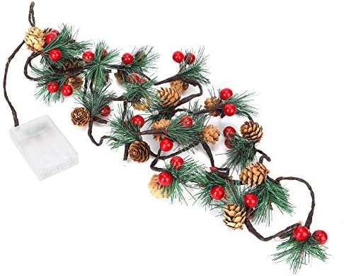 Walfront 6,6ft 20LED vila vijenaca borovih konusa String Svjetla za božićni vijenac stablo Garland Dekoracija Nova godina dekor, lagani