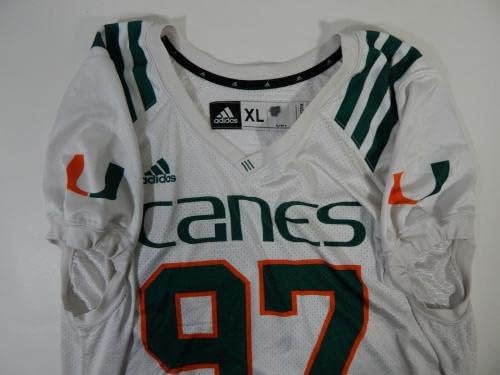 Miami Hurricanes 97 Igra je koristila bijeli nogometni trening Jersey 914 - Rabljena igra na fakultetu