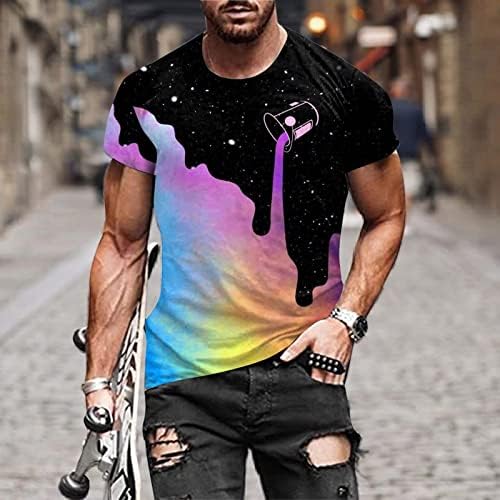 Smiješne majice za muškarce, muške 3D grafičke majice novitete u boji Blouse za dječake Slim Fit Stil Sylestall Jumper Tops