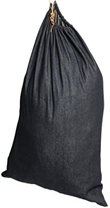 Izuzetno velike, izdržljive traper vrećice za rublje od pamuka - prirodni pamuk - Crna 24.36 inča