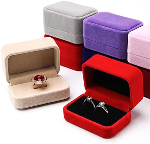 Kante za skladištenje luksuzni kvadratni baršun par s dvostrukim prstenom nakit kutija za naušnica pakiranja pakiranje zaslon za vjenčanje
