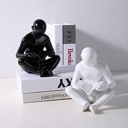 Ardax keramičko čitanje Bookend 1 par, ukrasni figurinski naglasak za kuću, ured, stol i dekor stola