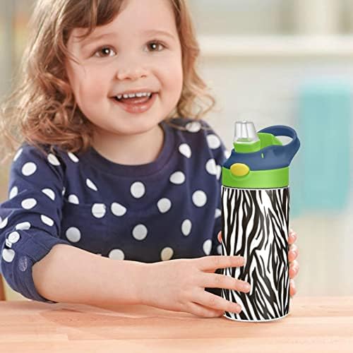 Moudou zebra Kids boca s vodom od 12 oz, dvostruki zid vakuuma izolirana termos od nehrđajućeg čelika za dječake, djevojčice, malu