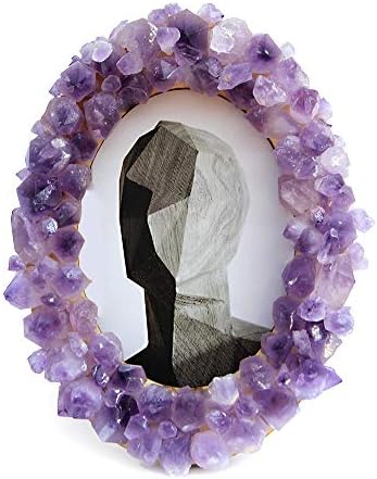 Kino prirodni ametist klaster foto okvira ukrasni kristalni kvarc kamen zacjeljivanje tabletop vjenčani okvir za slike reiki čakra