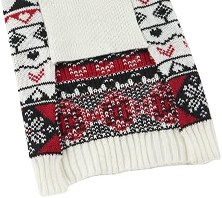 Bijelo crvena ružna vintage pleteni gmaz praznik Svečana božićna odjeća džemper za pse srednje m veličine leđa 14