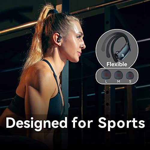 Bežični uši za doogee v max Bluetooth slušalice 48 sati igraju se sportske slušalice s LED zaslonom prekomjernog pupova s ​​ušima ugrađenim