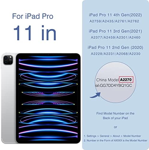 Magnetska futrola za iPad Pro 11 inčni 4./3./2. generacija, podržava olovku 2. gen punjenje, automatsko spavanje/buđenje, Slim pametni