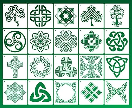 Šablone od 20 komada keltskog čvora tradicionalni irski uzorci šablona od milara za višekratnu upotrebu od 6 inča 6 inča za samostalne