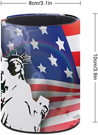 Američka zastava, kip liberty tiskanog olovke za olovke za olovke za stol organizator za šminku četkice za kupu za kuću za učionicu