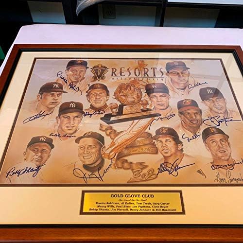 Prekrasni pobjednici zlatnih rukavica Klub potpisao je veliki litograf s Garyjem Carterom - Autographed MLB Art
