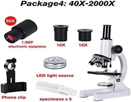 640 ~ 1280 ~ 2000 ~ biološki mikroskop Monokular za učenje učenika LED Svjetiljka držač telefona elektronički okular