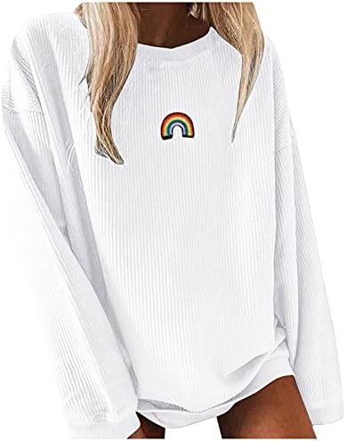 Župelni džemperi za ženske tunike Labave ležerne majice Tipke tiskane navojne jame pruge s dugim rukavima casual majica