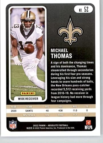 2022 Panini Apsolut 52 Michael Thomas New Orleans Saints NFL Football Card NM-MT