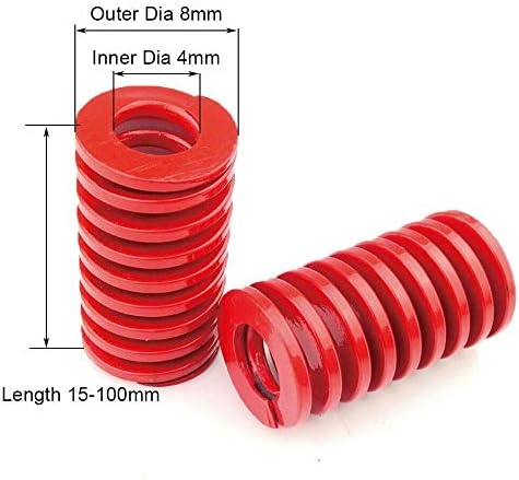 Kompresija opruga od nehrđajućeg čelika opruga Crvena srednja opterećenja Kompresija opruga vanjski promjer 18 mm unutarnji promjer