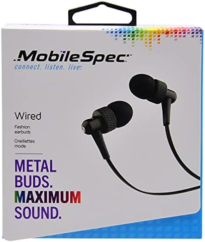 Mobile Spec MBS103055 Metalni modni ožičeni uši - crni