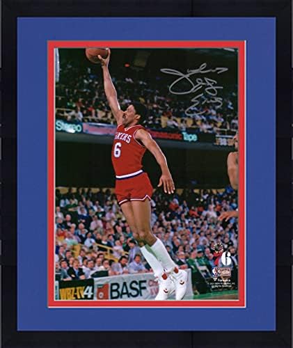Uokvireni Julius Erving Philadelphia 76ers Autographed 8 x 10 zakucaja u Red vs. Boston Celtics Fotografija - Autografirane NBA fotografije
