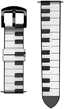 CA0225 One Octave Piano Leather & Silicone Smart Watch Band remen za fosilne muške gen 5e 5 4 Sport, hibridni pametni sat HR Neutra,