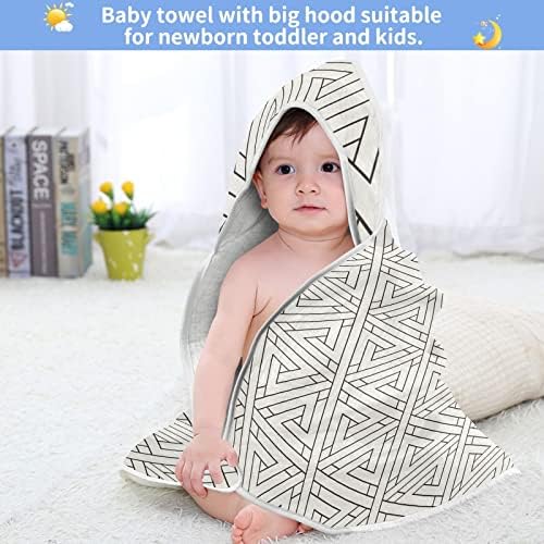 VVFelixl ručnik za kupanje za bebe, jednobojni rešetki geometrijski trokutasti kapuljača s kapuljačom za bebe ručnike, upijajući ručnici