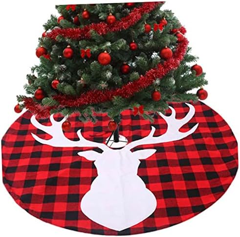 Abaodam božićno drvce suknja tuba ukras pletena stabla suknja crvena karirana suknja suknja za odmor stablo prostirka elk dekor božićno