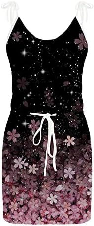 Ljetna haljina za žene 2023 Trendi prugasti V vrat Spagetti naramenica plaža Sundresses Sundress bez rukava Halter Cvjetna haljina