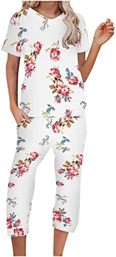 Teen Girl Capri Ravne nogu hlače setovi peoon leopard print cvjetne grafičke hlače setovi jesenji ljetni hlače setovi 2023